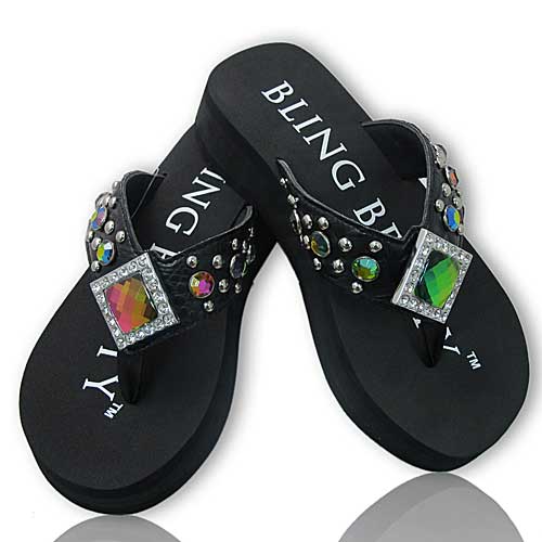 BB449-L - WHOLESALE BLING BEAUTY WESTERN RHINESTONE FLIP FLOPS