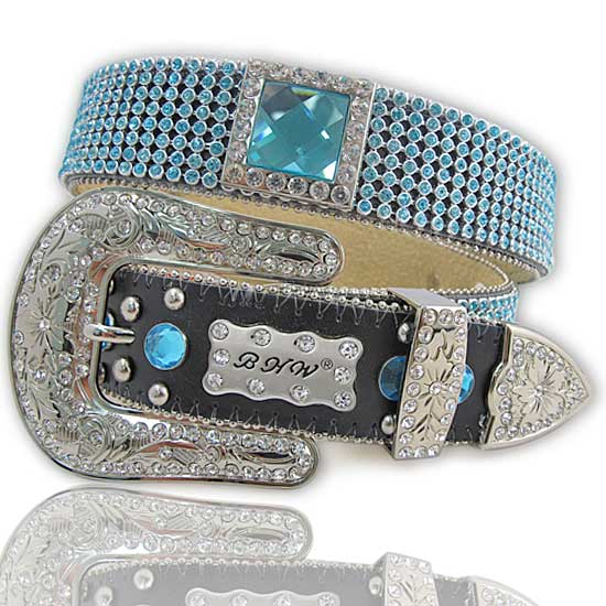   /BLUE (5PC SET)   WHOLESALE WESTERN RHINESTONE CROSS BELTS /BHW BRAND