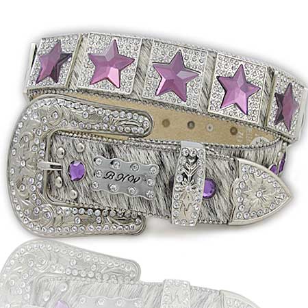 870WT/BRIN PUR (5PC SET)   WHOLESALE WESTERN RHINESTONE BELTS /BHW 