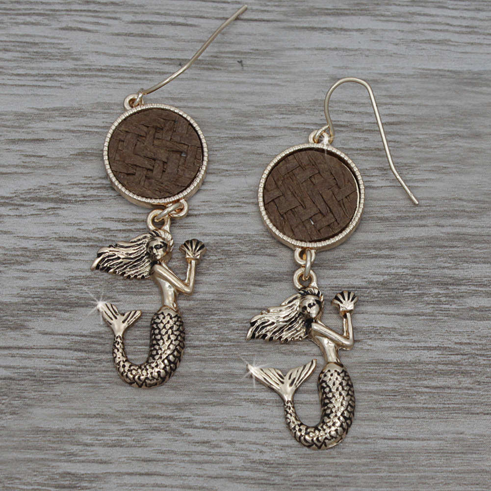 OE245-MERMAID-BRN-EARRINGS